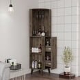 thumbnail image 3 of Tuhome Cincinatti Corner Bar Cabinet with Superior Top Shelf, Cup Rack, One Drawer, 3 of 5