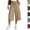 14# Khaki, variant on Women's Cargo Capris Wide Leg Hiking Pant Cotton Loose Drawstring Casual Summer Travel Comfy Sweatpant with 4 Pockets,Black S