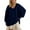 Blue, variant on Karight Casual V Neck Sweatshirt For Women Long Sleeve Plain Oversized Sweatshirts Baggy Pullover T Shirt Tops Fall Winter