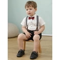 thumbnail image 6 of CARETOO Boy Clothes Suits Toddler Dress Shirt Trousers Shorts Bowtie Formal Cotton Fabric Outfits, 6 of 8