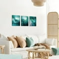 thumbnail image 4 of Hieng Teal Green Canvas Wall Art Dandelion With Dew Picture Prints Floral Painting Artwork for Bathroom Home Decor(only canvas), 4 of 6