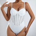thumbnail image 3 of Women's Corset Bodysuit Mesh Sheer Sleeveless Jumpsuit Shirts Tops Wedding Attire for Women Guest Womens Jumpsuit Outfits Suit Romper Jumpsuits for Women Long Sleeve Jumpsuit Outfits for Women, 3 of 3