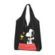 thumbnail image 3 of Bolsa de compras personalizada con paisaje de Van Gogh, Snoopy y Charlie Brown, para mujer, portátil, de gran capacidad, para comestibles, con diseño de cacahuetes, 3 of 5