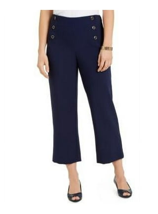 TravelSmith Wide Leg Sailor Pants Womens Petite 8P Black Stretch Cotton  Jeans