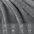 thumbnail image 3 of Exclusivo Mezcla King Size Flannel Fleece Blanket, Super Soft Velvet Plush Bed Blanket, 90x104 Inches, Dark Grey, 3 of 8