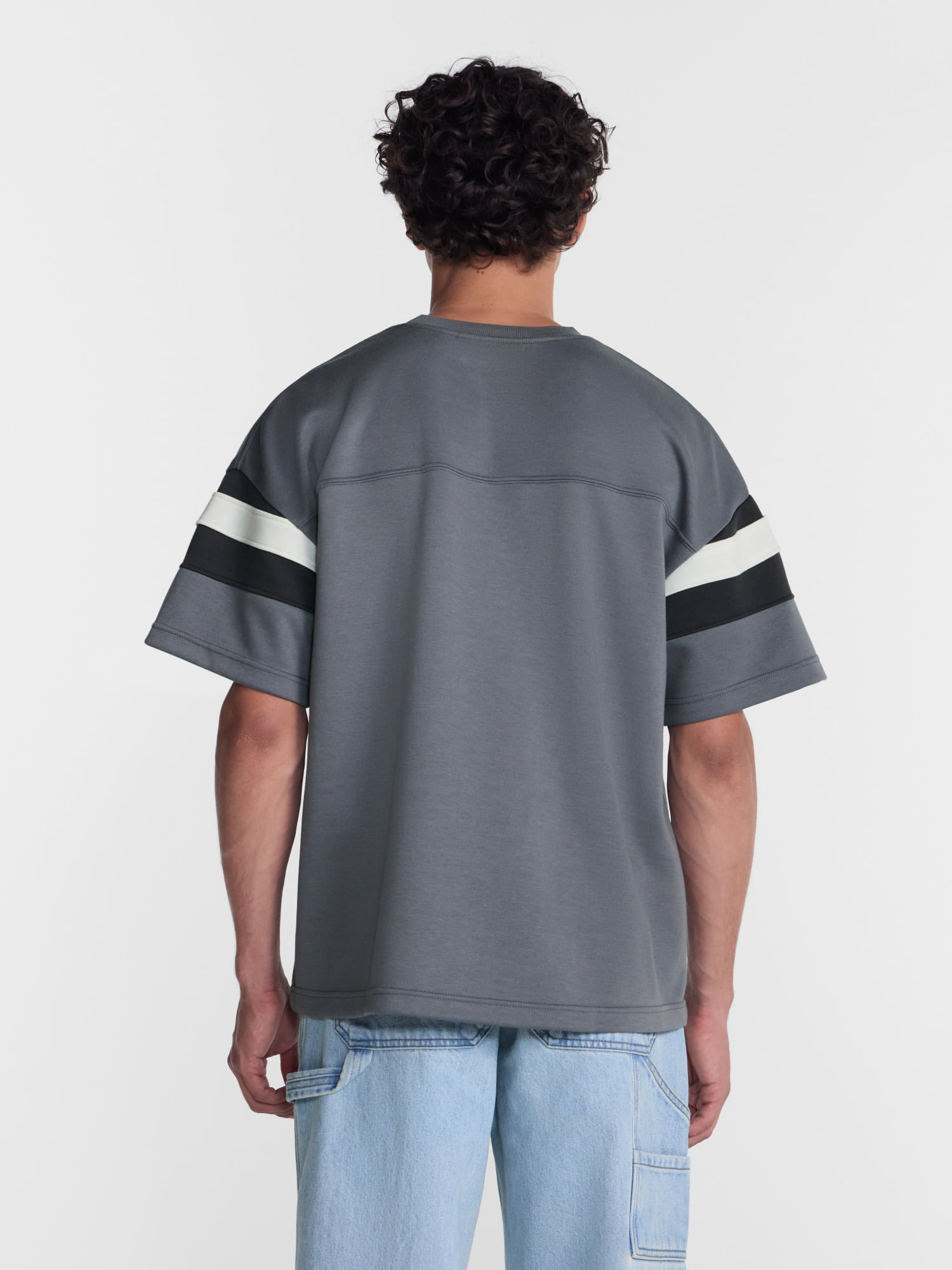 No Boundaries Sporty Color Block Tee with Short Sleeves, Men's & Big Men's XS-5XB