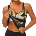 thumbnail image 3 of Fotbe Happy New Year 2025 E Sujetador Deportivo Largo sin Aros para Mujer con Almohadillas y Soporte Medio, Transpirable y Absorbente, Camiseta Tipo Chaleco o Tank Top-Large, 3 of 8