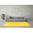 thumbnail image 3 of Ahgly Company Machine Washable Indoor Rectangle Solid Yellow Modern Area Rugs, 4' x 6', 3 of 4