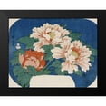thumbnail image 2 of Hiroshige 14x12 Black Modern Framed Museum Art Print Titled - Three Stems of Peonies, 2 of 5