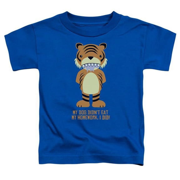 Trevco GSY114-TT-3 My Homework-Short Sleeve Toddler T-Shirt, Royal Blue - Large - 4 Toddler