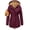 Red, variant on Women's Winter Parka Coat Fleece Lined Hooded Jacket, Warm Water Resistant Winter Coat with Pockets, Casual Outdoor Jacket