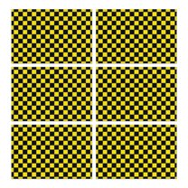 Yellow and Black Checkered Pattern Summer Placemats Table Placemats Set Of 6-Linen Kitchen Washable Placemats Table Mats 11.8"x17.7" Non-Slip Heat Resistant