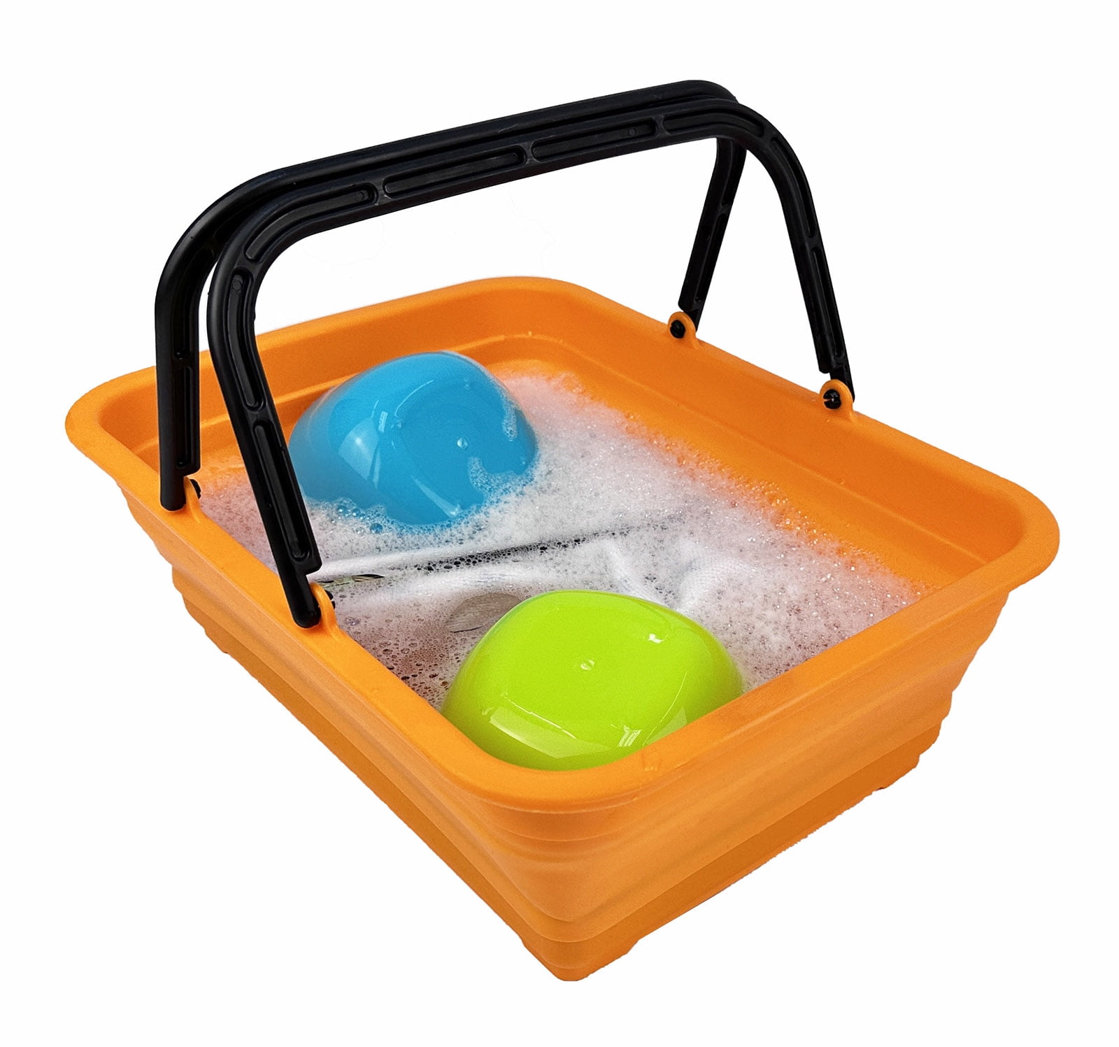 SAMMART Collapsible Basket with Handle 8L (2.1 Gallon) - Portable Outdoor Picnic Basket/Crate - Foldable Basin for Washing Dishes,Camping,Hiking