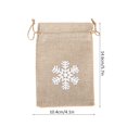 thumbnail image 5 of Bolsa con cordón de 25 uds., bolsa de regalo con patrón de nieve de lino, artesanía DIY para fiesta de boda y Navidad, 5 of 5