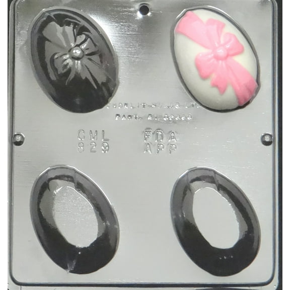 829 Egg with Bow Assembly Chocolate Candy Mold