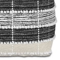 thumbnail image 3 of Simpli Home Barley 18 inch Wide Boho Square Pouf in White, Beige and Black Woven Polyester, 3 of 7