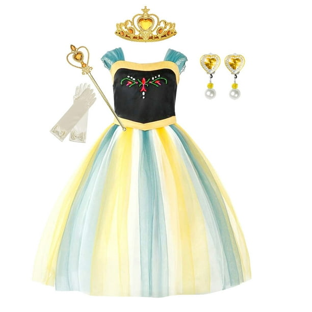 Robe de princesse Anna congel e pour filles maille robes