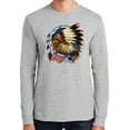 thumbnail image 1 of Mens Big Chief Dream-Catcher Long Sleeve Tee Shirt, Large Ash Gray (TALL Size), 1 of 5