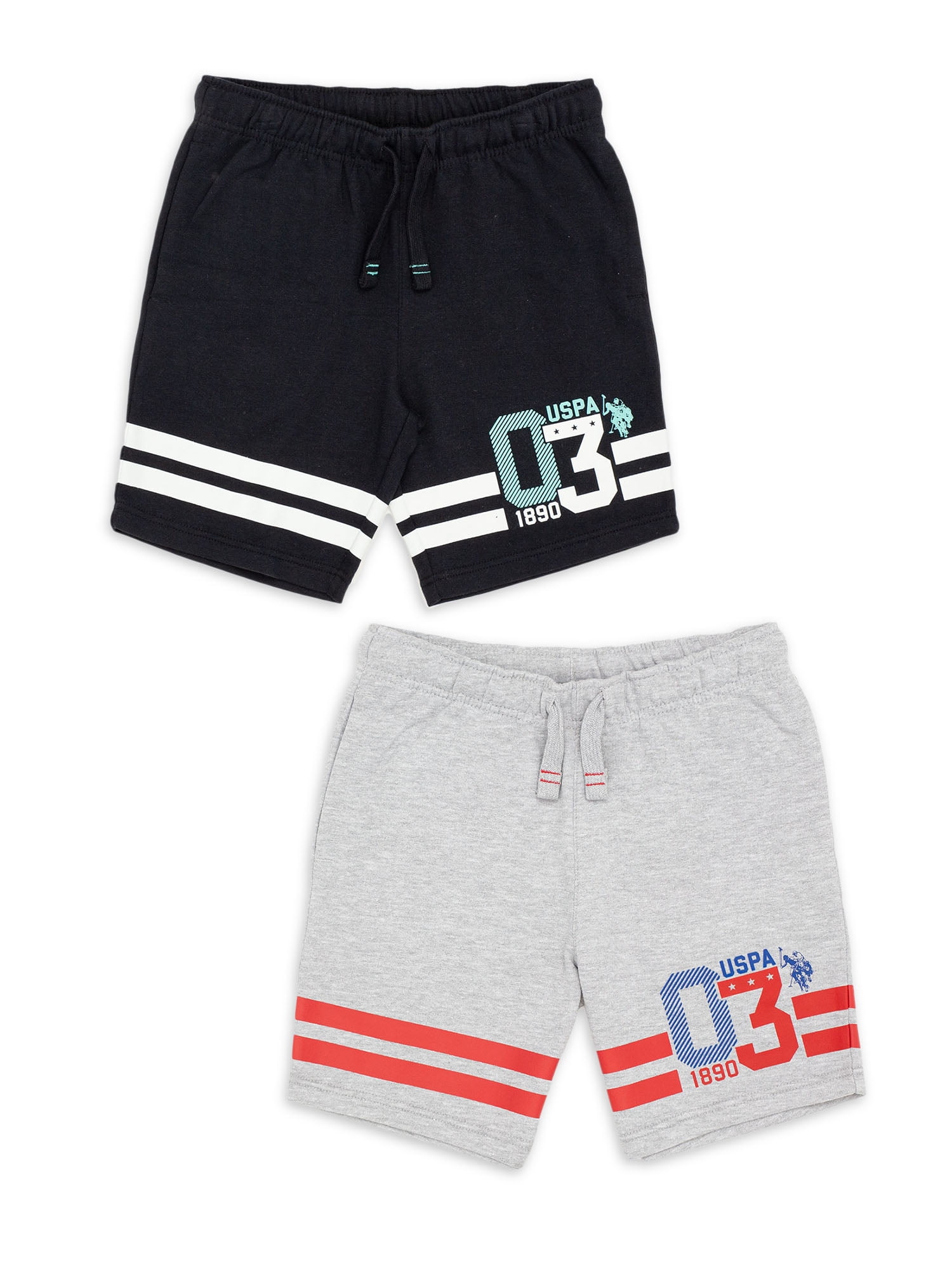U.S. Polo Assn. Boys Stripe Terry Shorts, 2- Pack, Sizes 4-18