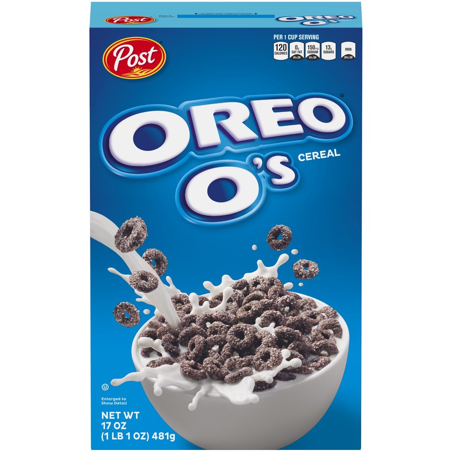 Post Oreo O's Breakfast Cereal Sweetened Corn and Oat Cereal, 17 Ounce