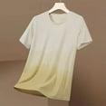 thumbnail image 2 of Fashion YLSDY Mens Crewneck T Shirts Fashion Gradient Print Loose Short Sleeve Blouse Lightweight Casual Pullover Tops Workout Tees Beige XXXXXL, 2 of 4