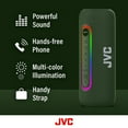 thumbnail image 2 of JVC Illuminated Portable Wireless Speaker with 20W max outputs, Dynamic Sound, Bluetooth 5.0, TWS Capability, USB-C, IPX5, AUX in, up to 5-Hour Battery Life - SPPA5BTG (Green), 2 of 6
