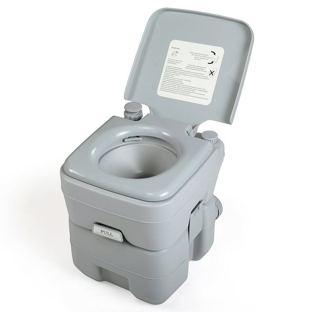 YYAO Réservoir à Déchets de 5,3 Gallons, Toilette Portable Intérieure Extérieure pour Voyage Camping VR Bateau Pêche, Gris