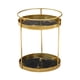 thumbnail image 1 of Estante de baño Organizador de cosméticos Soporte redondo para maquillaje de baño Organizador de tocador Capas dobles negras, 1 of 9