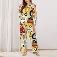 thumbnail image 2 of Fotbe Vehicles Conjunto de Pijama de Manga Larga para Mujer con Estampado, Ropa de Dormir de 2 Piezas, Conjunto de Casa Suave y Cómodo con Bolsillos-Medium, 2 of 7