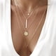 thumbnail image 1 of Collar para mujer, joyería para mujer, colgante de borla de diamantes multicapa de metal para mujer, collar con colgante de clavícula para mujer, pendientes para mujer, 1 of 5