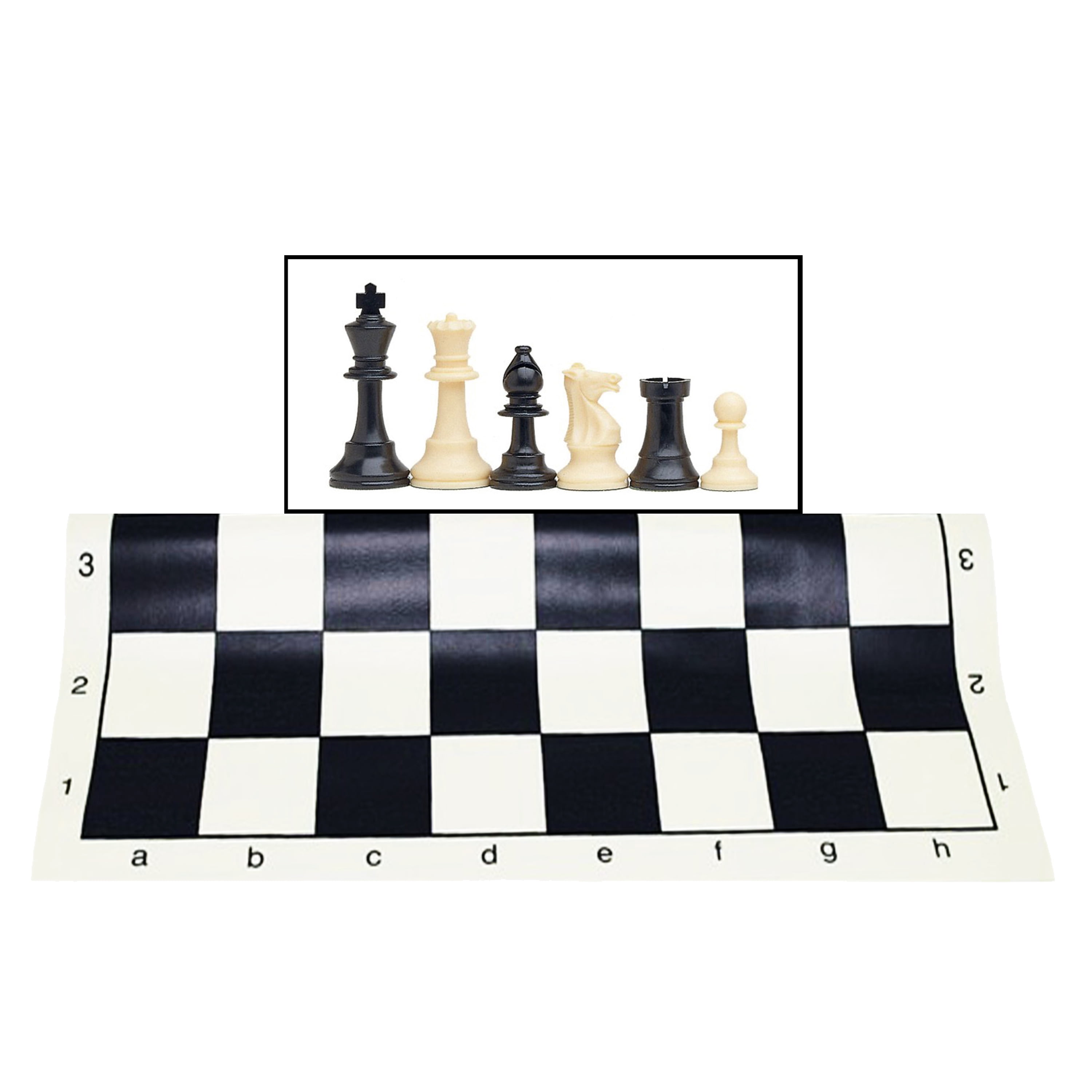 WE Games Complete Tournament Chess Set - Plastic Pieces - Roll-up Board - Canvas Bag