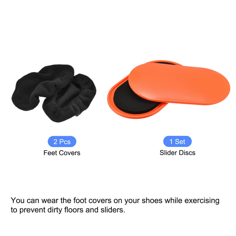 Uxcell Exercise Core Sliders, Oval Glider Discs with Feet Covers, Dual  Sided, Home Gym, Orange