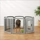 thumbnail image 3 of Cerca de plástico para mascotas de 8 paneles con puerta,152cm L x 148cm W x 71cm H, color gris, 3 of 7