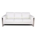 thumbnail image 3 of Maklaine 20" Modern Leather Fitted Back Sofa with Metal Leg in White, 3 of 15