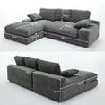 thumbnail image 4 of 99" Sectional Cloud Couch with 53" Chaise Lounge, Boneless L Shape Sofa with Deep Seat and 400LBS/Seat, Minimalist Modular Sleeper Couches for Living Room Apartment, Grey, 4 of 9