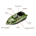 thumbnail image 2 of Barco de cebo de control remoto para pescar 500 metros de alcance doble, 2 of 5