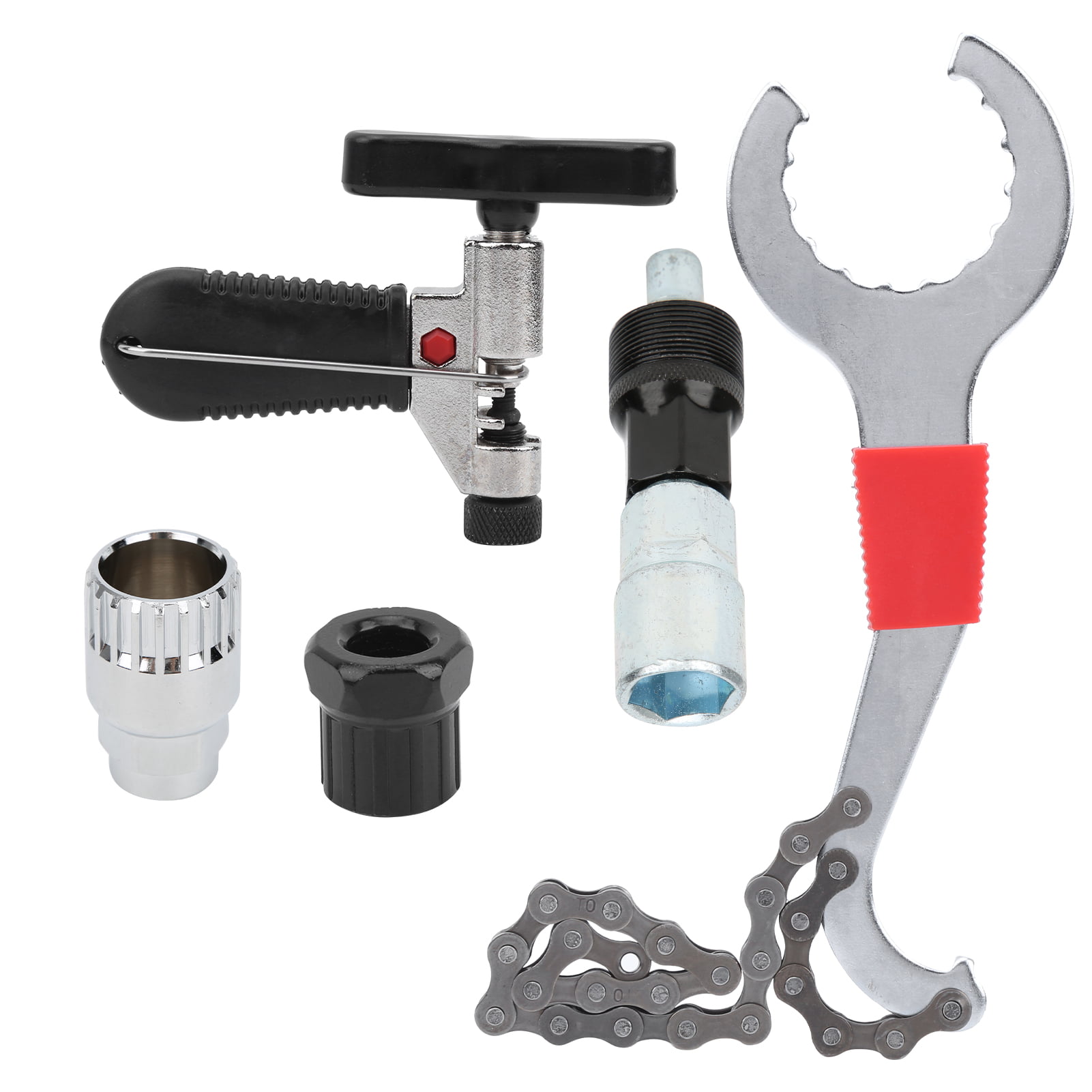 5PCS Bicycle Repair Tool Kits,Chain Cutter Bracket Flywheel Remover Crank Puller 