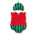 thumbnail image 2 of Xudanell Ladybug Ladybird Onesie Romper Bodysuit Dress Up Set with Hat Size 3-24 Months(Green,D), 2 of 4