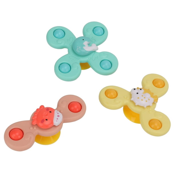 Lot de 3 jouets rotatifs à ventouse pour garçon et fille de 1 à 2 ans -  Toupies - Jouets pour tout-petits âgés de 1 à 2 ans - Cadeau d'anniversaire  pour