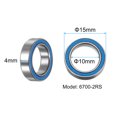 thumbnail image 2 of 10pcs 6700-2RS Miniature Deep Groove Ball Bearings 10x15x4mm Blue Rubber Sealed Bearings, (ABEC 3), 2 of 6