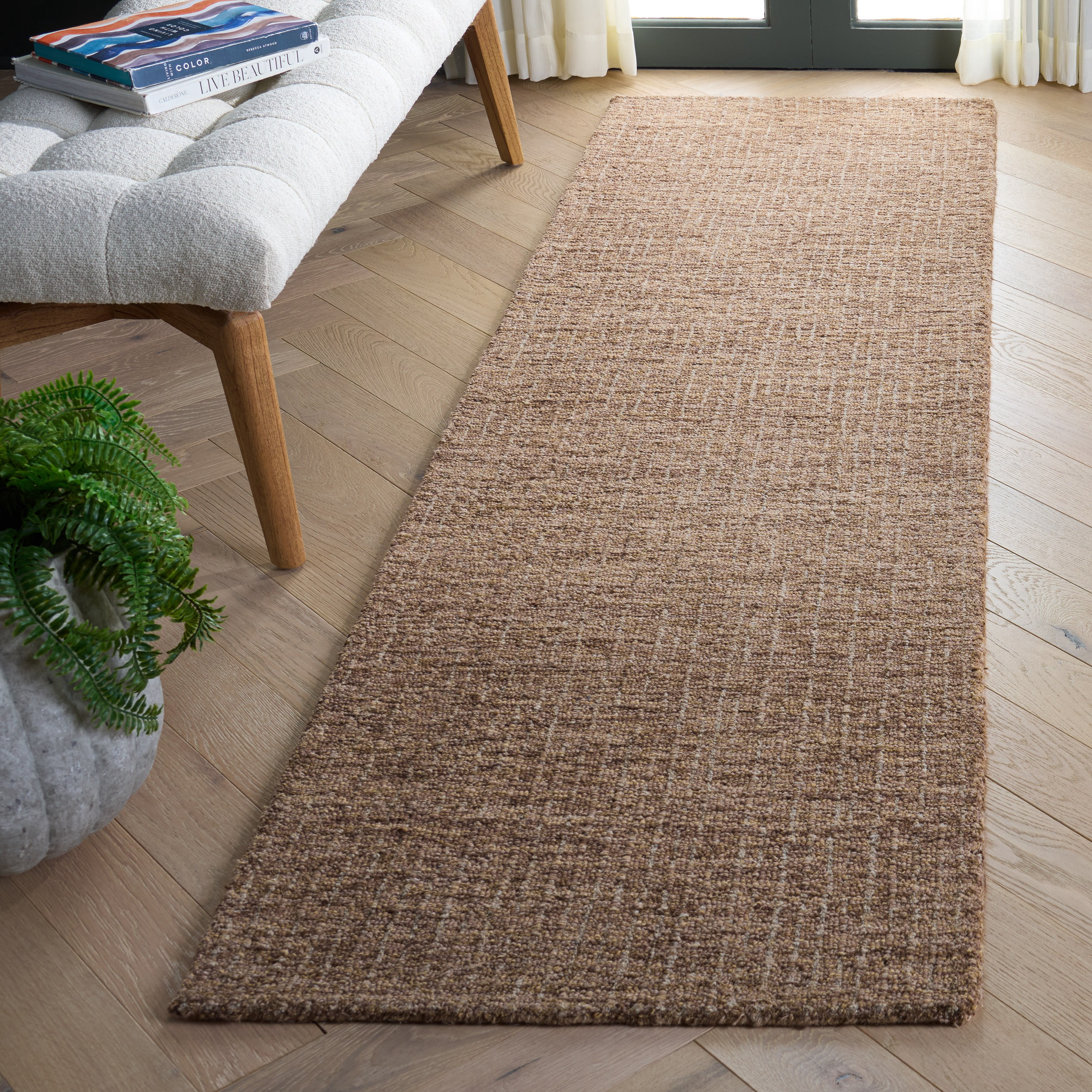 Safavieh Abstract Delia Distressed Wool Runner Rug, Brown/Beige, 2'3" x 8'