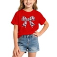 thumbnail image 2 of SGMVNU Girls Summer Bowknot Graphic T Shirts Trendy Casual Crew Neck Short Sleeve Relaxed Fit Tee Girls Fashion, Size 10-12 Years, Red, 2 of 5
