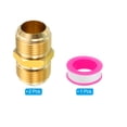 thumbnail image 3 of Unique Bargains 3/4 Inch Male Flare x 3/4 Inch Male Flare Connector Brass Adapter Union Tube Coupler, 2Pcs, 3 of 5