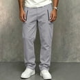 thumbnail image 5 of cfhntfmh Straight Leg Pants Men Casual Stretch Work Pants Loose Fashion Elastic Waisted Pants with Pockets (Gray,Large), 5 of 7