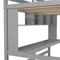 thumbnail image 5 of Royard Oaktree Twin Size Loft Bed with Built-in Desk and Shelves Wood Loft Bed Frame with Guardrail and Ladder, Wooden Slats, No Box Spring Needed, Gray, 5 of 7