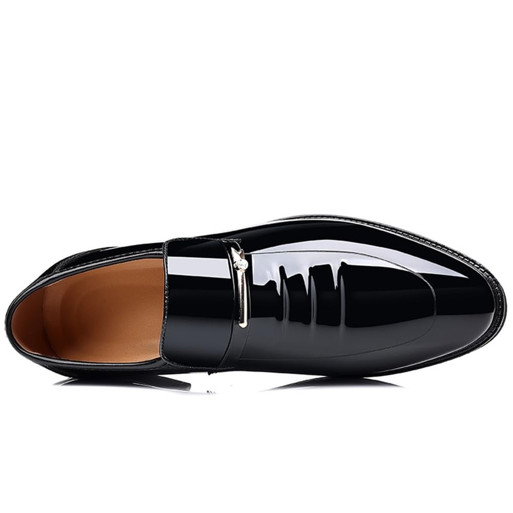 Mens Dress Shoes Formal Business Oxford Suit High Gloss Patent Leather Slip On Loafers Comfortable Shoe for Men