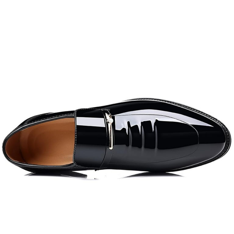 Mens Dress Shoes Formal Business Oxford Suit High Gloss Patent Leather Slip  On Loafers Comfortable Shoe for Men - Walmart.com