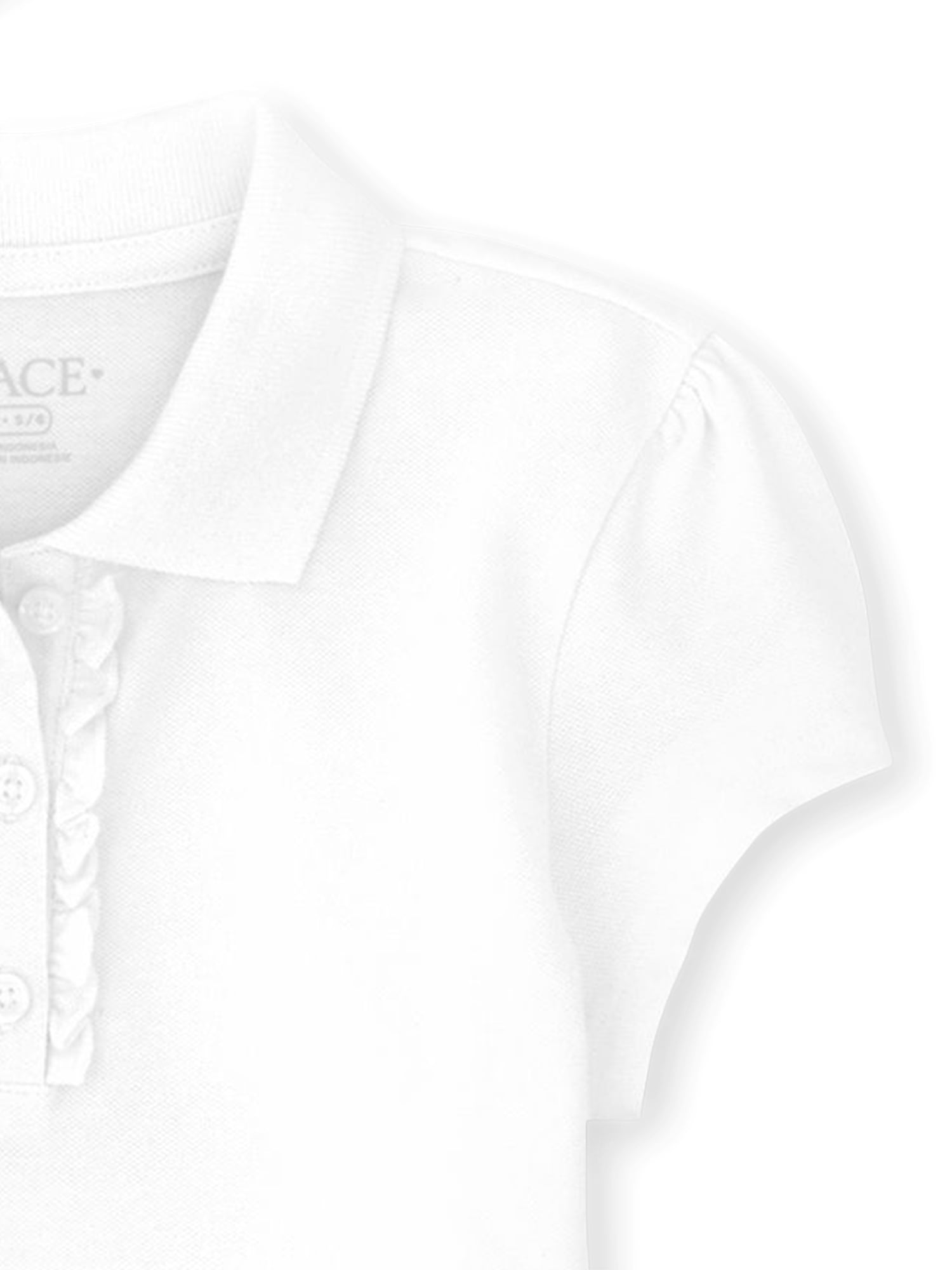 The Children's Place Girls Uniform Short Sleeve Ruffle Polo, 2-Pack, Sizes XS-XXL