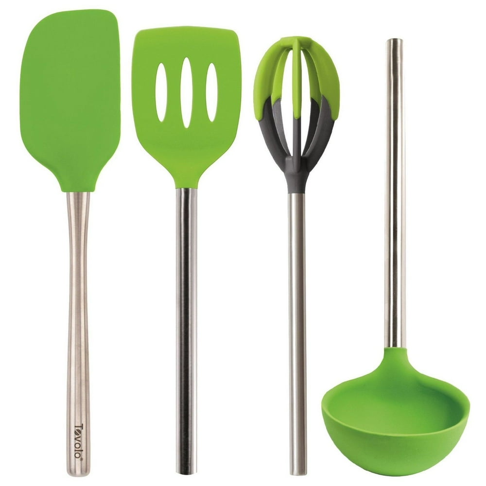 Tovolo 4pc Stainless Steel & Silicone Kitchen Utensil Set Spring