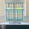 thumbnail image 3 of Abstract Oil Painting Kitchen Curtain Valance 3 Piece Set for Kitchen Curtains and Valance Set Short Curtain Sink Window Decor 36 Inch Small Window Treatment Tier 27.5x36 Length, 3 of 6